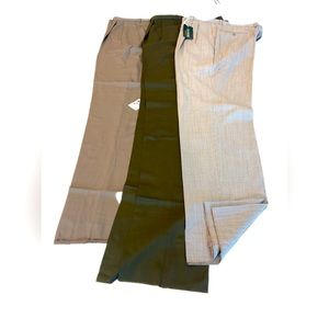 Men’s assorted dress pants, size 42, new with tags unfinished 3 pairs